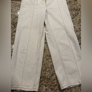 Pilcro Off-White Wide-Leg Trousers